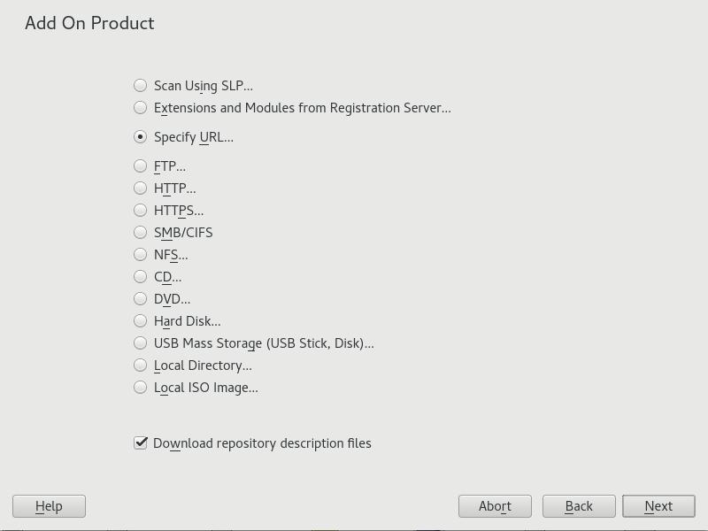 3. In the Add-On Product dialog, select the option that matches the type of medium from which you want to install: FIGURE 10.