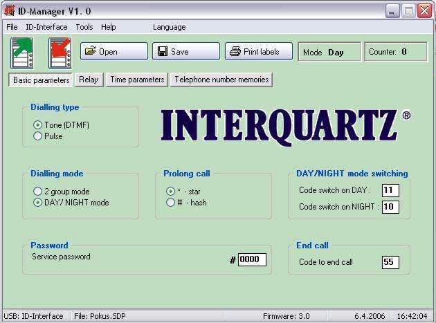 ID-Manager PC program for Windows 98 and later