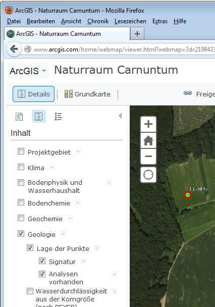 Web Map Naturraum Carnuntum Manual Page 11/20 3.) Navigation within the map 3.1 Zoom in and out Move the mouse pointer into the map window/area. Click onto Plus or Minus Symbol (Fig.