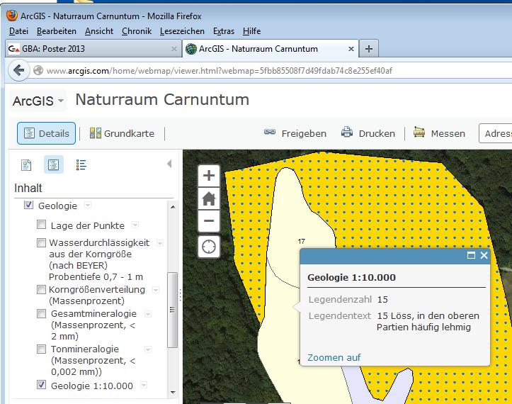 Web Map Naturraum Carnuntum Manual Page 12/20 Using the Circle Symbol, You can use Your current location and/or GPS location device. 3.