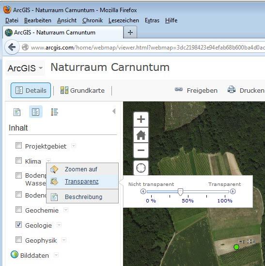 Web Map Naturraum Carnuntum Manual Page