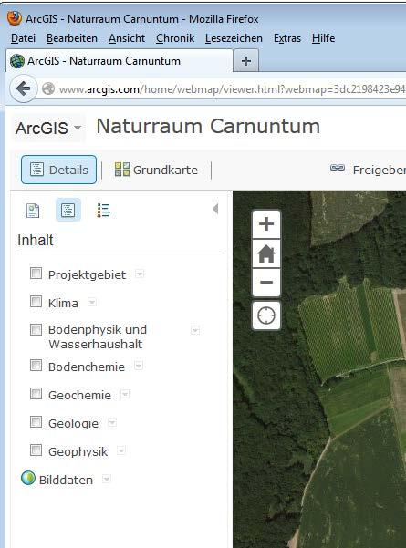 Web Map Naturraum Carnuntum Manual Page 16/20 6.) Legends of thematic layers To see the legends of the currently drawn themes, click on the legend button Show Map Legend (Fig. 12). Fig.
