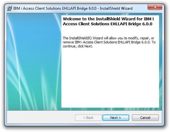 6. To install the EHLLAPI Bridge, run the file included in the earlier download: