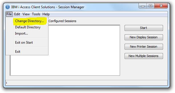 23. If the FoxtrotRPA session is NOT displayed in the Session Manager, it is because the Session Manager is not pointed to the directory containing