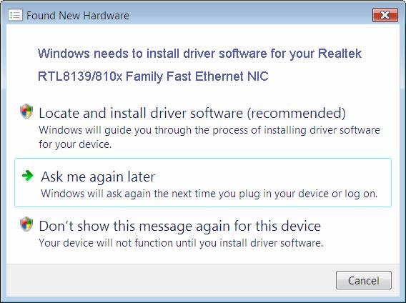 2.2 Software Installation Figure 2-2 Found New Hardware Wizard in Windows Vista The section will guide you through the installation procedures for Windows XP, Windows 7, and Windows Vista.