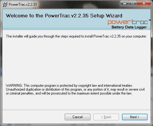 Software Installation The following summary is a guide for the PowerTrac USB User installation