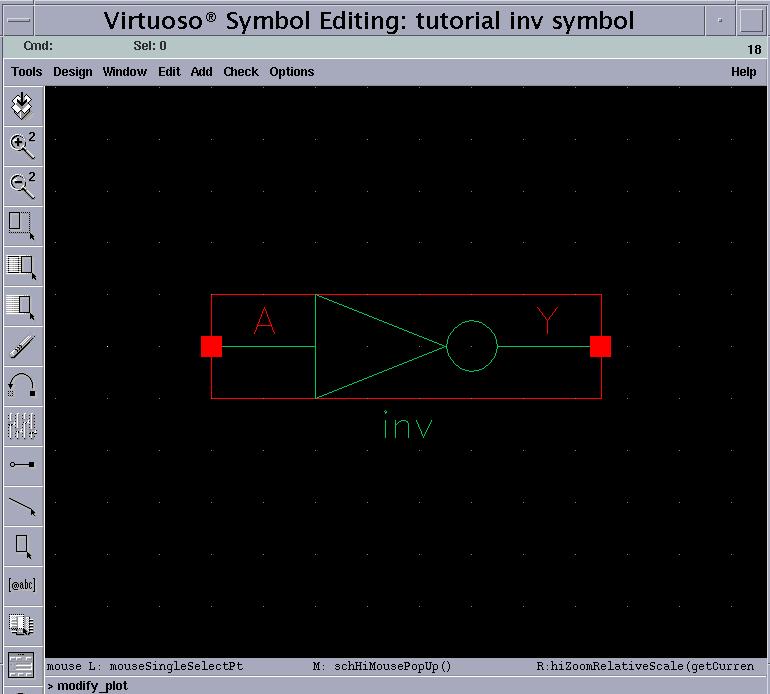 Final inverter symbol Symbol Editing Tips General Notes: o You can change the size of the default symbol box. It is a good practice to fit the symbol exactly within the red box.