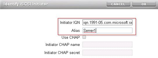 If you would like to use chap, refer to the section " Adding an iscsi Initiator with CHAP Authentication Using the CLI" in the Oracle ZFS Storage Appliance Administration Guide whose location is