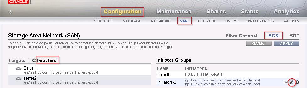Click the edit icon ( ) to display a dialog window for the initiator group. Figure 24.