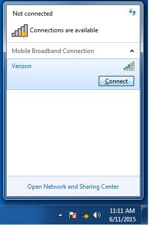 After a short time, the modem will be connected and you can use the Mobile Broadband Connection as you