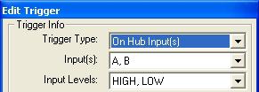 NODE DEVICE CONFIGURATION 4 On Hub Input(s) The On Hub Input(s) trigger type defines a trigger that will be activated based on one or more Hub inputs.