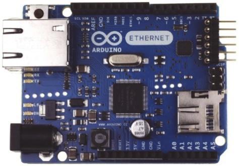 Figure 1 shows an Ethernet shield that can be placed on an Arduino and provides them an Ethernet interface.