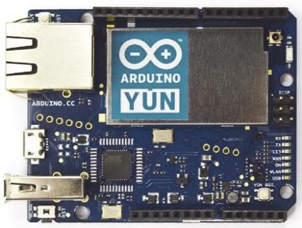 against a connected computer additionally to the virtual (communication device class) COM port as mouse, keyboard or another HID interface. Figure 3 shows the front side of an Arduino Yún.