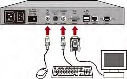 Chapter 2: Quick Start 3. Connect a PS/2 or USB keyboard, mouse, and a VGA monitor to the user station. Both wired and wireless keyboards and mice are supported as of release 4.8.