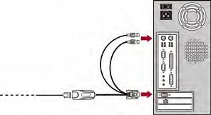 Chapter 2: Quick Start 2. Depending on the CIM model you purchased, plug the connectors of the CIM into a server's PS/2 or USB keyboard, mouse, and VGA ports.