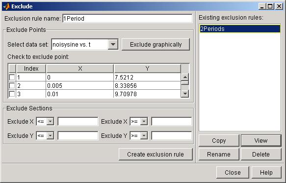 2 Importing, Viewing, and Preprocessing Data To produce a reasonable fit, follow these steps: 1 Create an exclusion