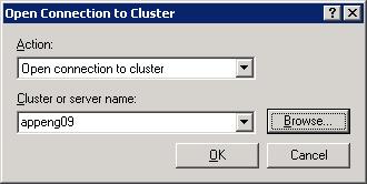 On each cluster node, set the cluster service to manual to prevent repetitive restarts. 3. On the first node (Node A), use the iscsi initiator to log in to the new quorum volume.