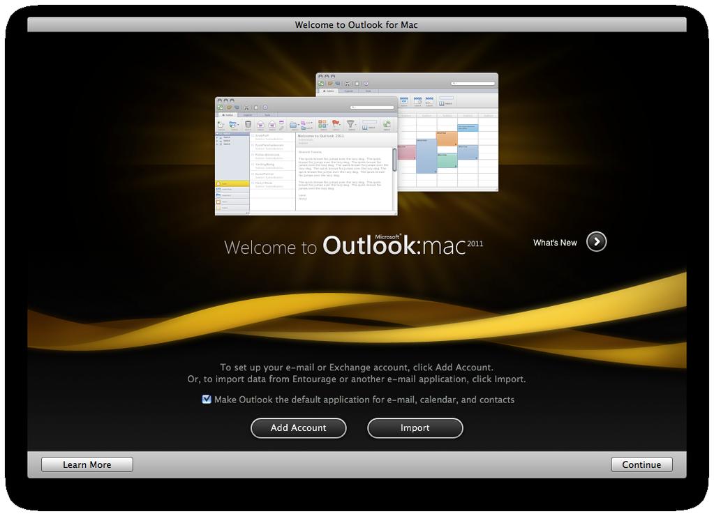 2. Welcome to Outlook for Mac Check Make Outlook the default