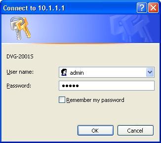 The login dialog box appears: When you first log in, the User name