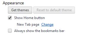 2. Select Change next to New Tab page. 3. Select Open this page, and then enter the address for your new home page. Click Ok. 4. Your new home page will appear under Show Home button.