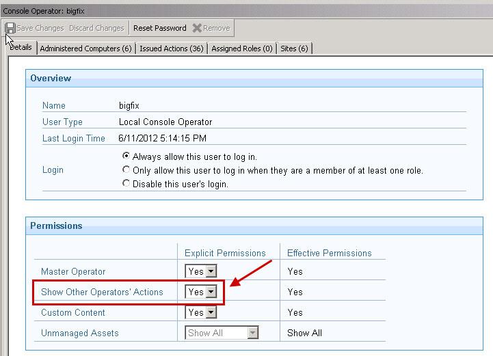 Figure 30. Viewing permissions 4. Click Save Changes. Creating Application Management Groups An Application Management Group is a collection of tasks and targets.