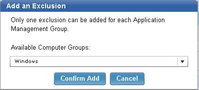 The following scenario is an example of computers being excluded from an Application Management Group.