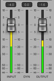 2.3 Input and Output Faders and Meters StudioRack has mono/stereo Input and Output meters. Input fader gain value ranges from - to +10 db. Meter scale is dbfs.