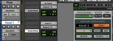 emotion ST is now populated with StudioRack channels. Name the StudioRack by double-clicking in the name cell.