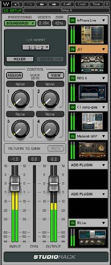 6. STUDIORACK FOR PRO TOOLS HD AND HDX SYSTEMS StudioRack and emotion ST can provide low-latency monitoring and mixing for most DAWs.