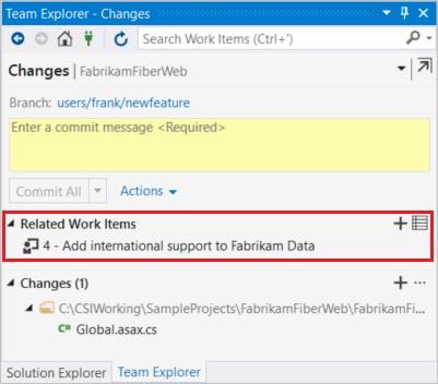 The work item is linked when the commit is pushed to VSTS. Can I use the Git command prompt with Visual Studio? Visual Studio's Team Explorer and the Git command line work great together.