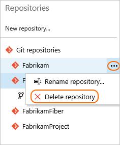 Delete a Git repo from your team project 10/21/2017 1 min to read Edit Online VSTS TFS 2018 TFS 2017 TFS 2015 Remove unused Git repos from your team project when they are no longer needed.