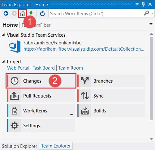 From the Team Explorer Home view, you can open up Visual Studio solutions in the repo or browse the repo contents using the Show Folder View link.
