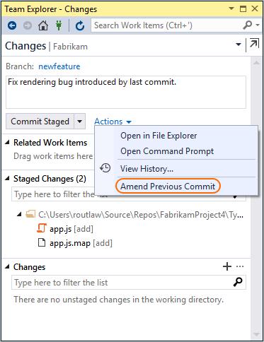 When you commit in Visual Studio you can push the commit and sync the branch with a remote repository. These options are available in the drop-down on the Commit button.