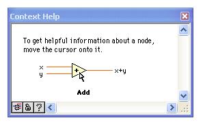 LabVIEW Help I Select Help»Show Context Help from the