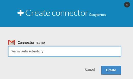 4. Click on Google Groups and type a meaningful name in Connector name 5. Click on the Create button 6.