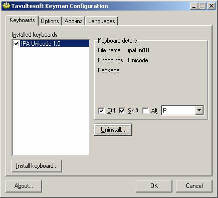 icon, click Keyman Configuration... Click the Options tab and checkmark Start Keyman with Windows. Click OK. Package Install You can install the fonts, the ezrauni23.kmx keyboard, and the ezrauni23.