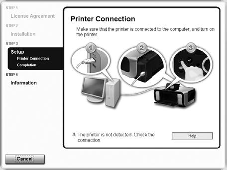 Cannot Install the MP Drivers Cause Unable to proceed beyond the Printer Connection screen.