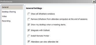 7.2 Showing all Infoshare windows As the meeting presenter you can display all Infoshare windows to your guests.