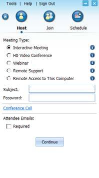 2. Meeting Types 2.1 Hosting an Interactive Meeting This meeting type is the conventional method of web conferencing.