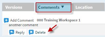 Remove the comment from the space Use to remove comments from the space. 3. Click the space name. 4. Click the Comments widget.