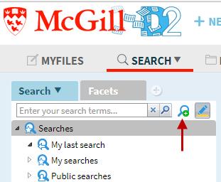 1. Select the SEARCH workspace. 2. From the Search Widget, click on the Advanced Search button. 3. The Advanced Search dialogue box has several sections that will allow you to filter your search.