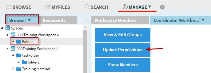 6. Select the user or group you would like to remove from the list on the right. 7. Click on the button to remove user or group from the right side. 8. Click Save. 9.