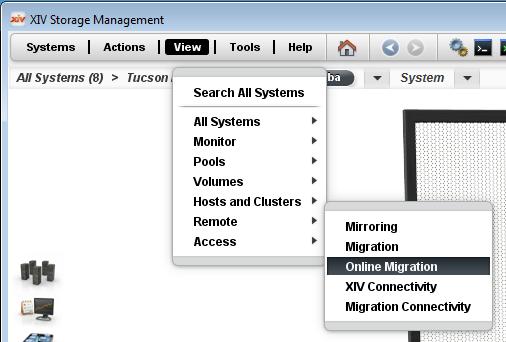 The Online Migration view can also be accessed in the View section of the Main Menu, as show in Figure 2-2.
