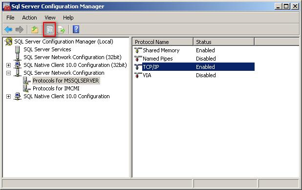 2. In the SQL Server Configuration Manager window, click SQL Server 2005 Network Configuration. 3. If the database has only one instance, only one protocol item exists in the red frame in Figure 39.