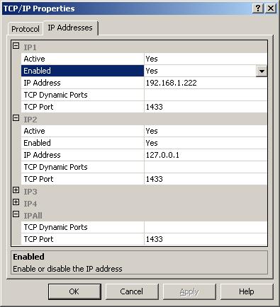 Figure 40 Configure TCP/IP properties 4. Repeat step 3 to view the listening ports used by existing instances. 5. Configure the TCP/IP attributes for the newly added instance.