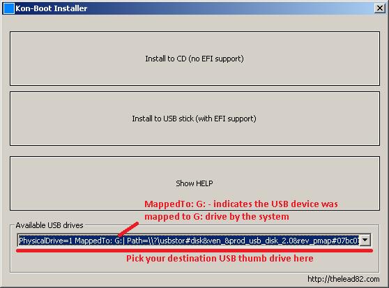 Using the GUI Installer The GUI installer is available since the Kon-Boot 2.2 version. Kon-Boot installer requires Administrator rights (run it with right click & Run as Administrator ).