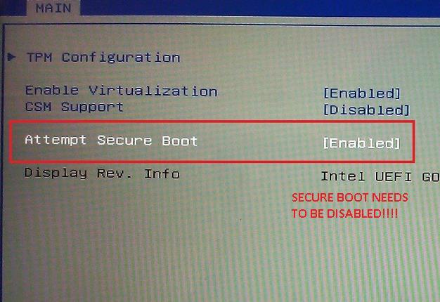 Example 2. Secure Boot option Samsung PC Manual CD Installation Guide Attention: You need to burn kon-boot ISO image to your CD. Simply putting the ISO file there will not work.