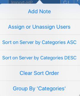 Sort (server side) Hold down field until pop-up box appears. Select between Sort on the Server by ASC or Sort on the Server by DESC.