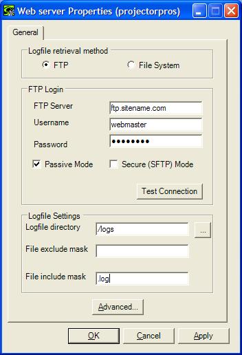 Processing Engine Administrator 66 The FTP login account must have at least read privileges for the logfile directory.