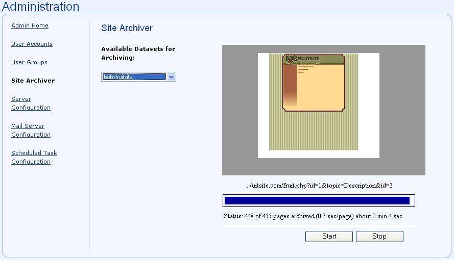 Reporting Engine 4.2.4 90 Site Archiver The Site Archiver is a fundamental component of the version 6 architecture.